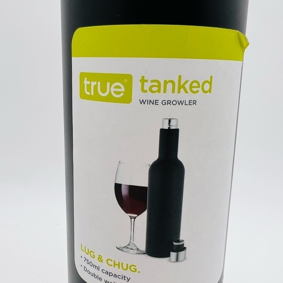 TRUE TANKED WINE GROWLER LUG & CHUG 750 ML DOUBLE WALLED STAINLESS STEEL NWT - Picture 5 of 15